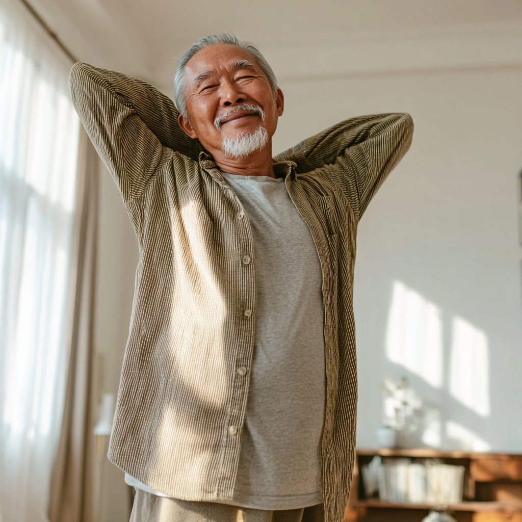 Элегантная европейская женщина средних лет с улыбкой выполняет силовые упражнения в современном фитнес-зале